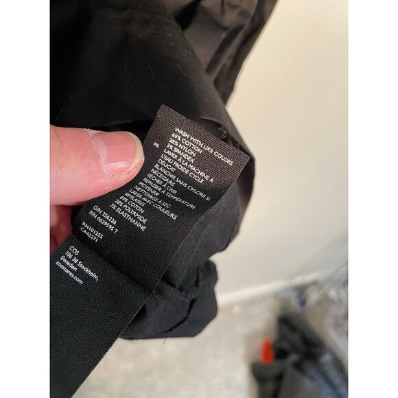 Cos Black Cotton Top With Patch Pockets and Rolled Wide Neck Size 4 - Picture 10 of 10